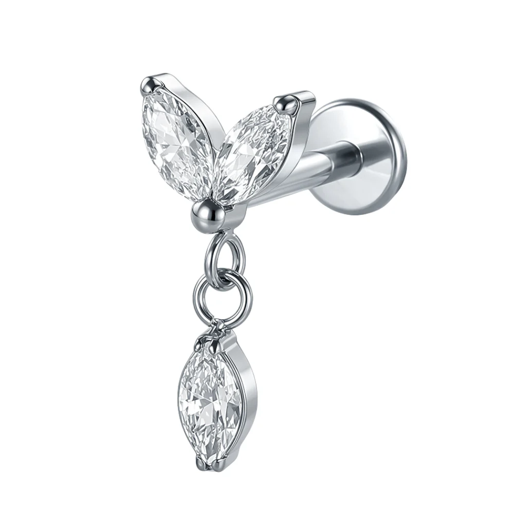 Flat Back Labret Cartilage Stud Earrings